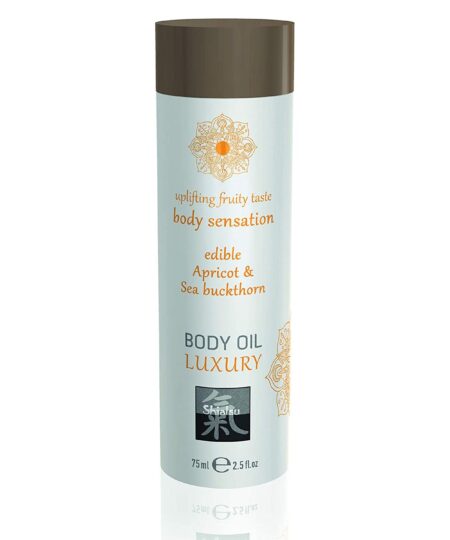 Shiatsu Luxury Body Oil Edible Apricot And Sea Buckthorn 75ml Flavoured Lubricants and Oils