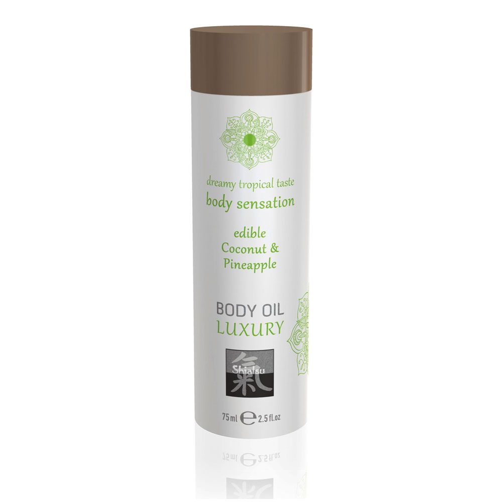 Shiatsu Luxury Body Oil Edible Coconut And Pineapple 75ml Flavoured Lubricants and Oils