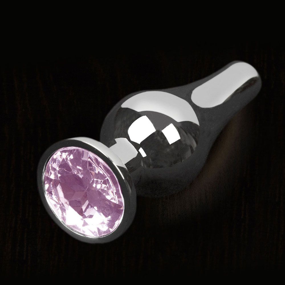 Dolce Piccante Silver Style Anal Plug Small With Pink Gem Jewel Butt Plugs