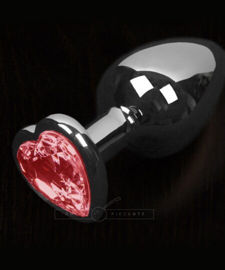 Dolce Piccante Silver Style Small Anal Plug Red Heart Gem Jewel Butt Plugs