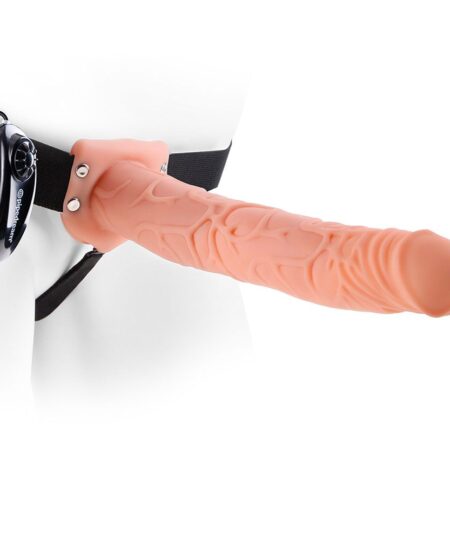 Fetish Fantasy Series 11 Inch Vibrating Hollow Strap On Flesh Hollow Strap Ons
