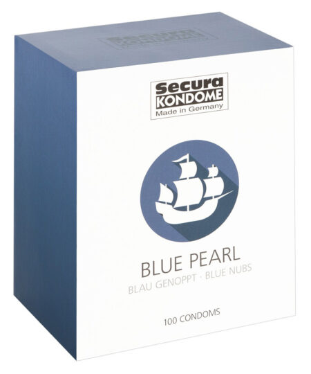 Secura Kondome Blue Pearl x100 Condoms Stimulating, Ribbed, Warming