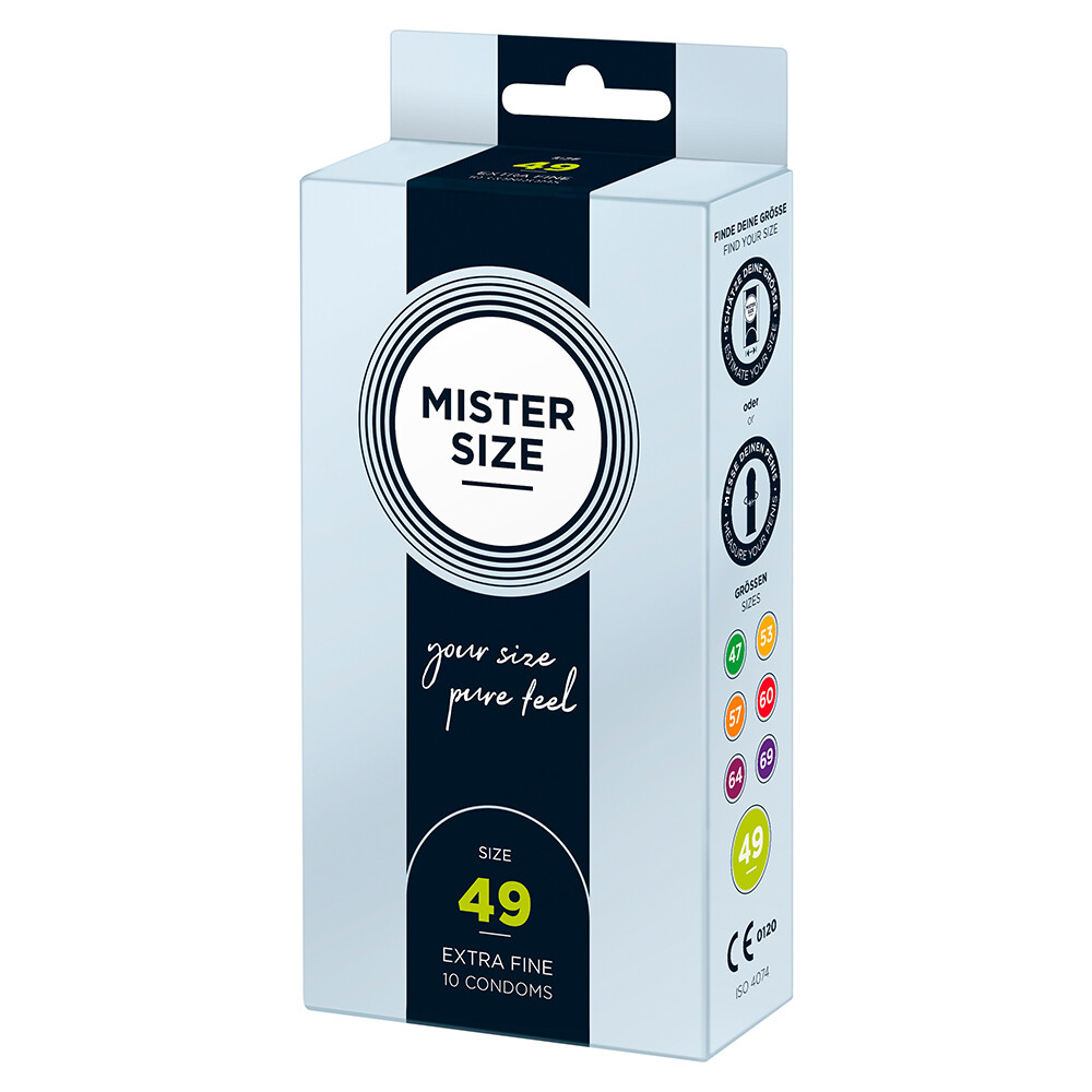 Mister Size 49mm Your Size Pure Feel Condoms 10 Pack Natural and Regular