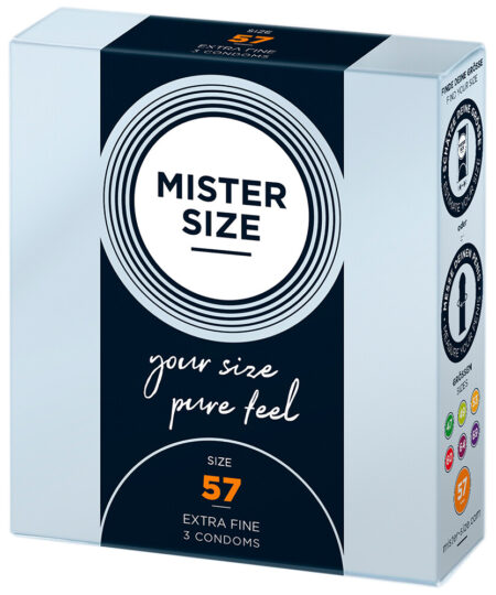 Mister Size 57mm Your Size Pure Feel Condoms 3 Pack Natural and Regular