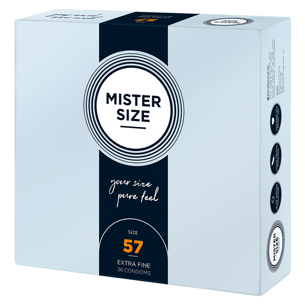 Mister Size 57mm Your Size Pure Feel Condoms 36 Pack Natural and Regular
