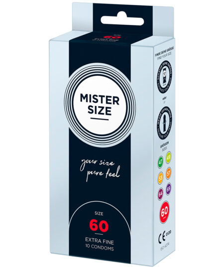 Mister Size 60mm Your Size Pure Feel Condoms 10 Pack Large and X-Large