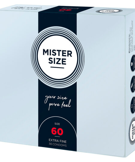 Mister Size 60mm Your Size Pure Feel Condoms 36 Pack Large and X-Large