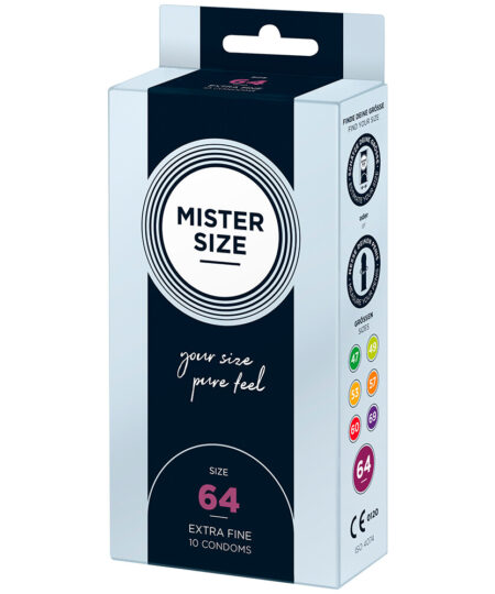 Mister Size 64mm Your Size Pure Feel Condoms 10 Pack Large and X-Large