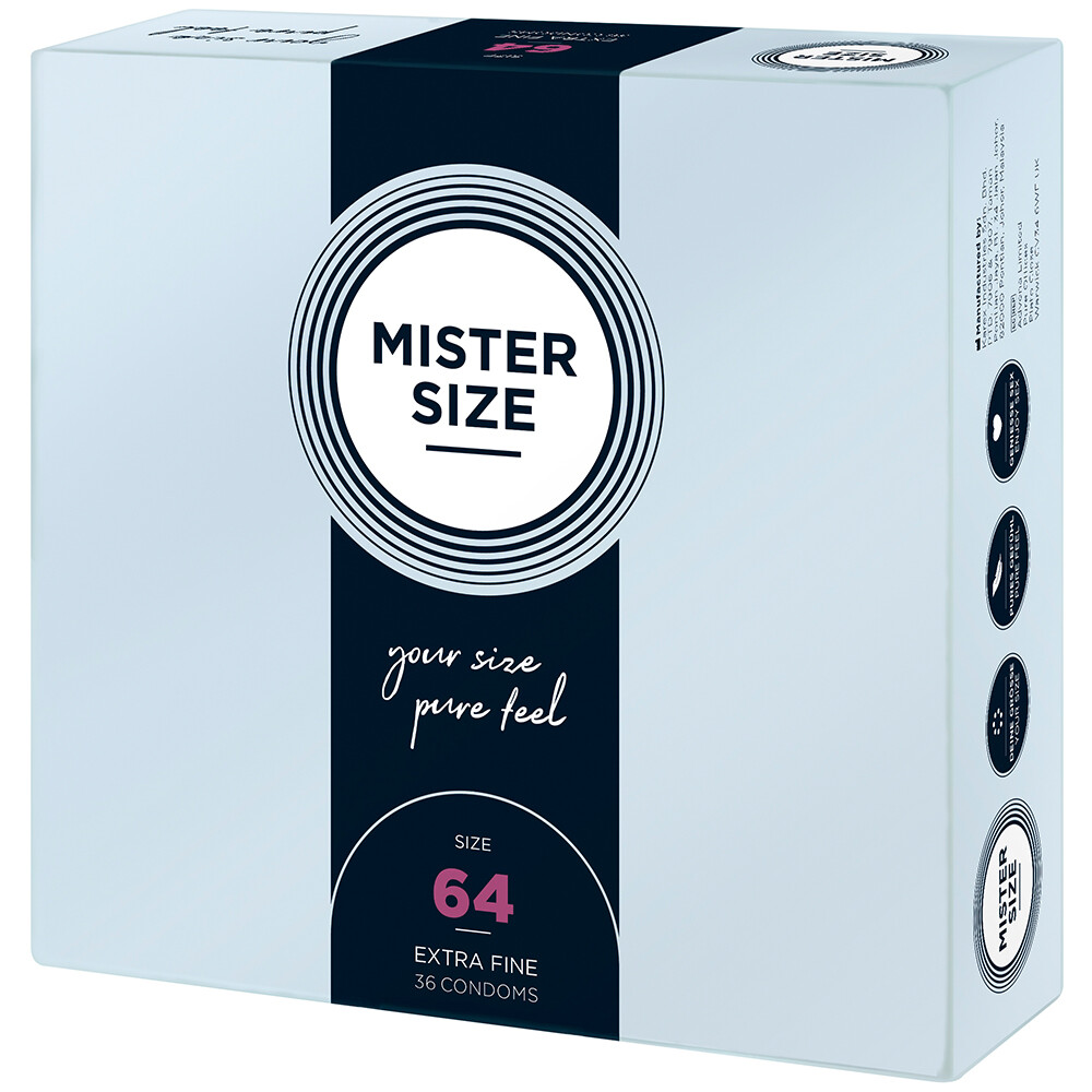 Mister Size 64mm Your Size Pure Feel Condoms 36 Pack Large and X-Large