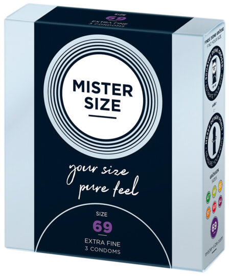 Mister Size 69mm Your Size Pure Feel Condoms 3 Pack Large and X-Large