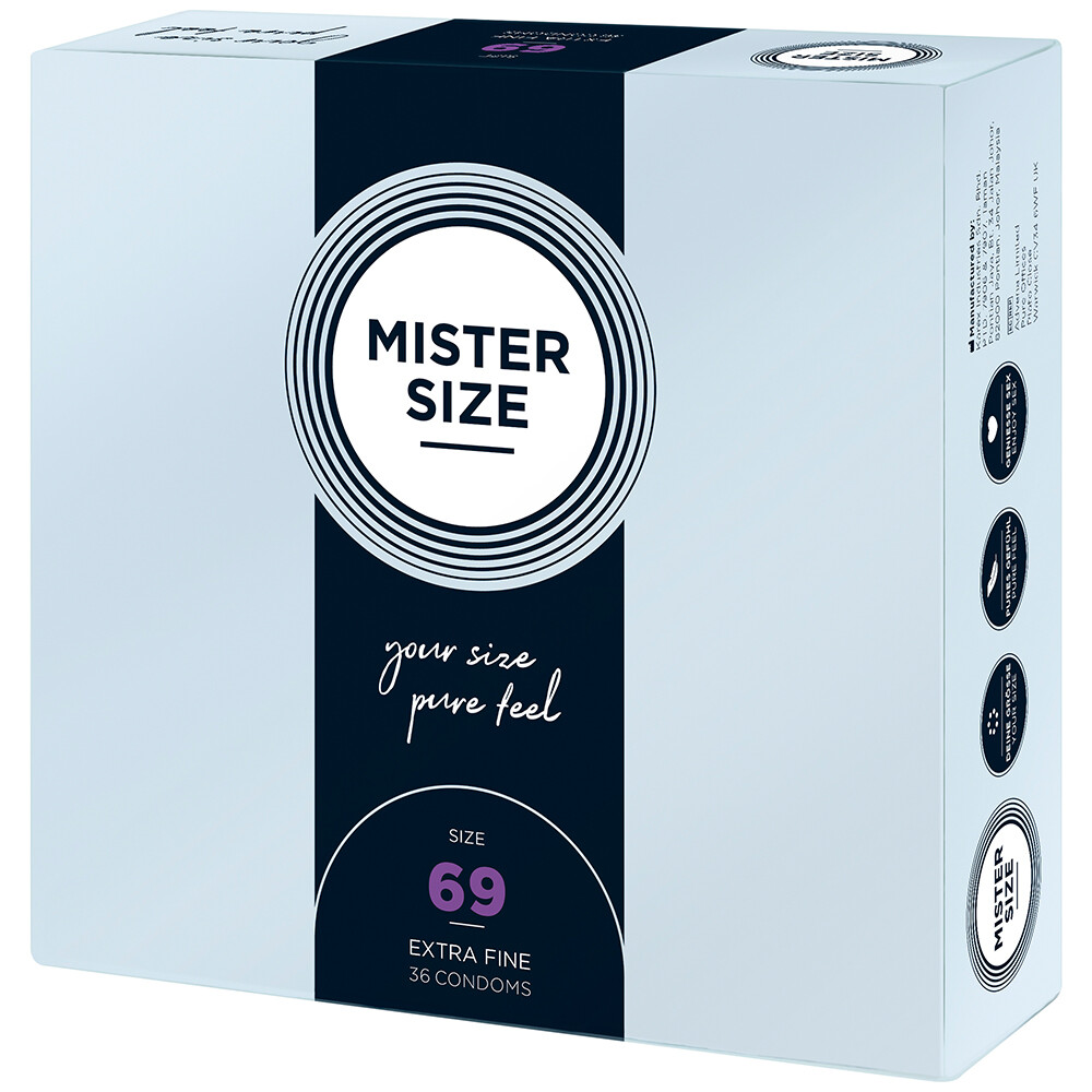 Mister Size 69mm Your Size Pure Feel Condoms 36 Pack Large and X-Large