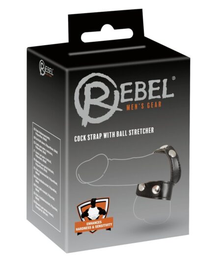 Rebel Mens Gear Cock Strap With Ball Stretcher Bondage Cock Rings