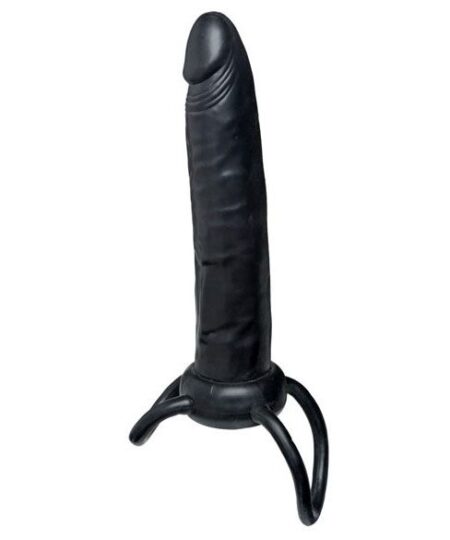 What A Man Black Strap On Double Penetrator Strap on Dildo