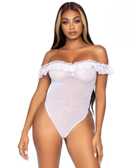Leg Avenue Off the Shoulder Teddy UK 8 to 14 Bodies and Playsuits