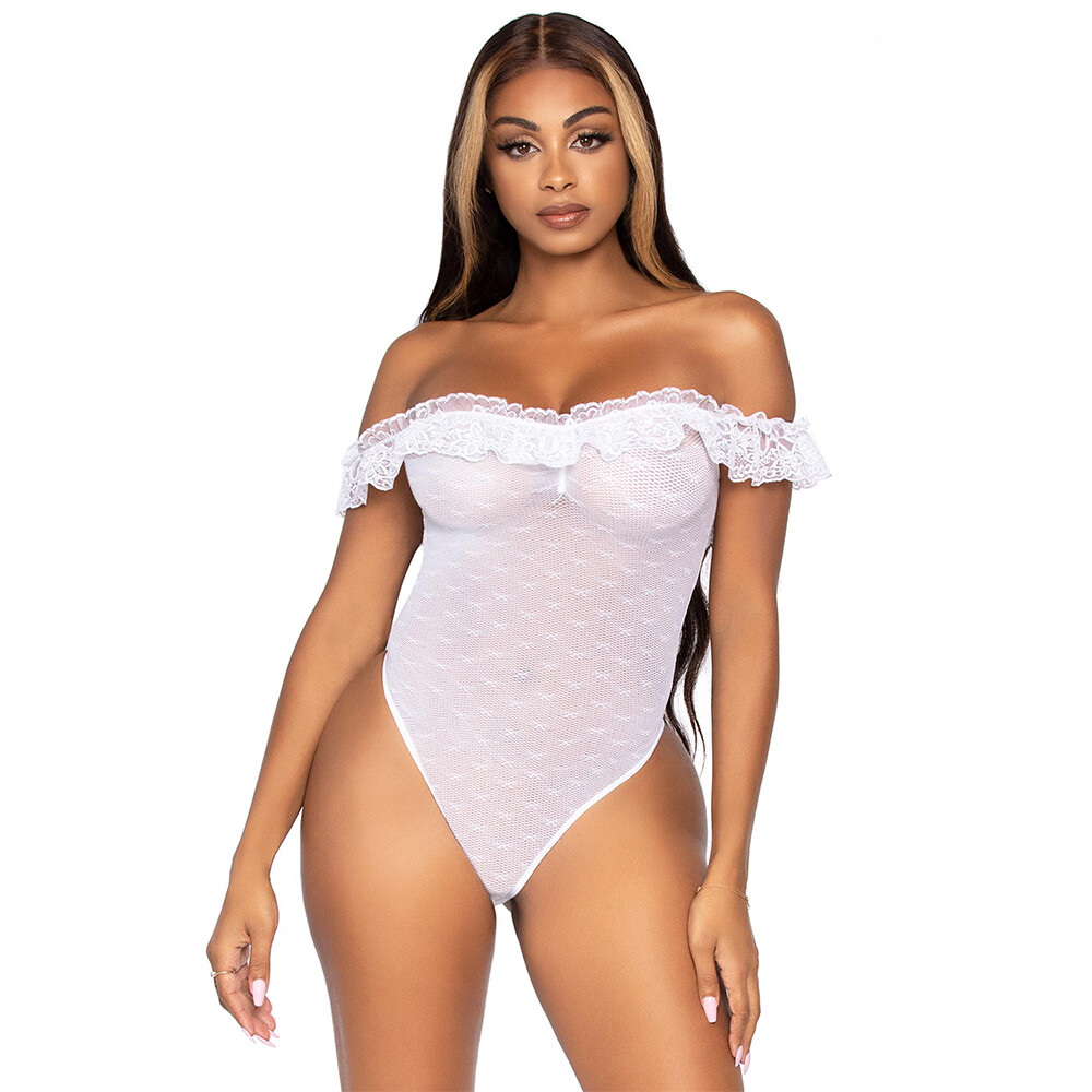 Leg Avenue Off the Shoulder Teddy UK 8 to 14 Bodies and Playsuits