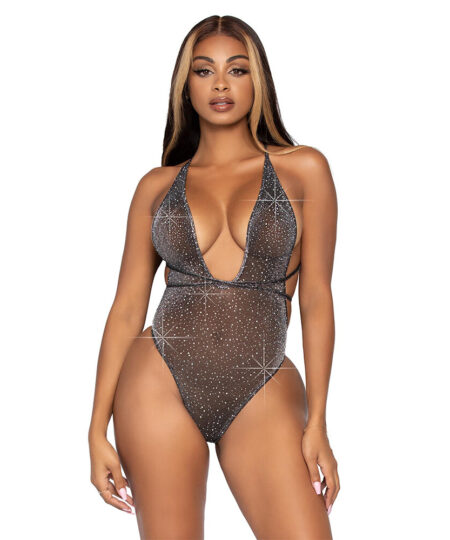 Leg Avenue Lurex and Rhinestone Teddy UK 8 to 14 Bodies and Playsuits
