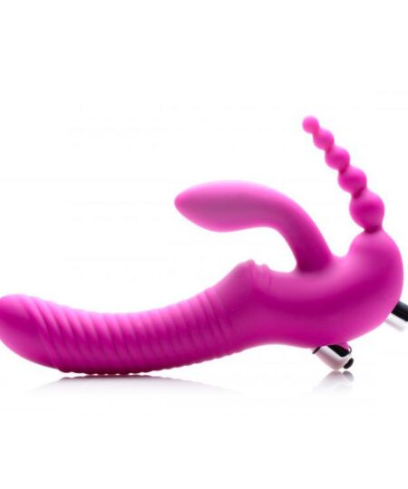 Regal Rider Vibrating Silicone Strapless Strap On Triple G Dildo Strapless Strap Ons