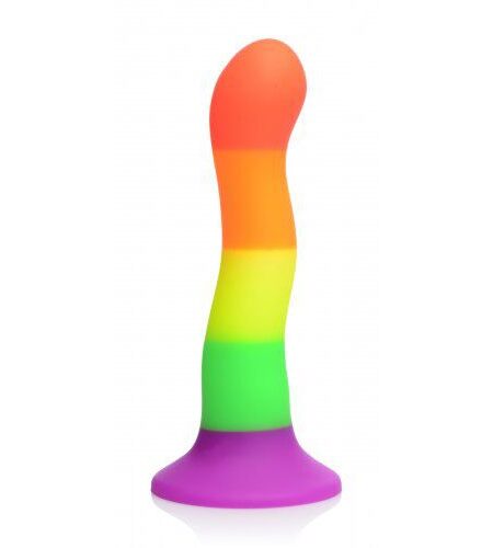 Proud Rainbow Silicone Dildo with Harness Strap on Dildo