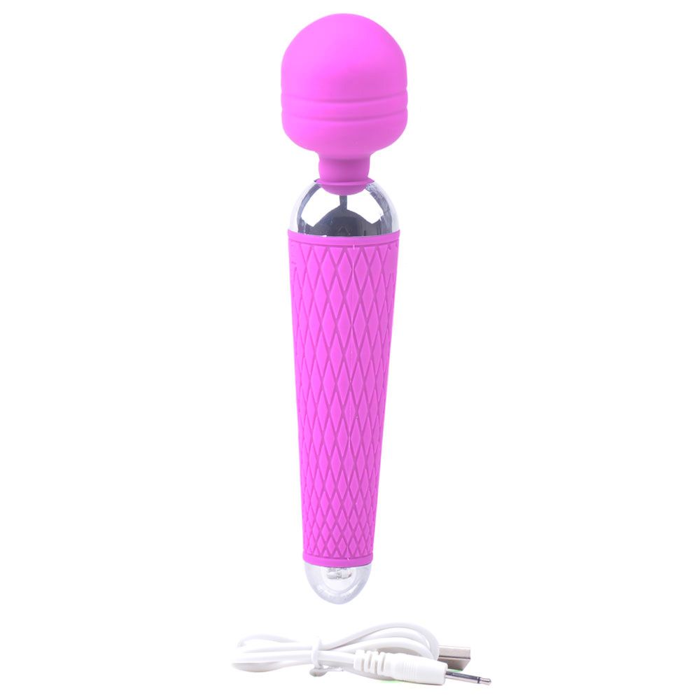 10 Speed Purple Rechargeable Magic Wand Wand Massagers and Attachments