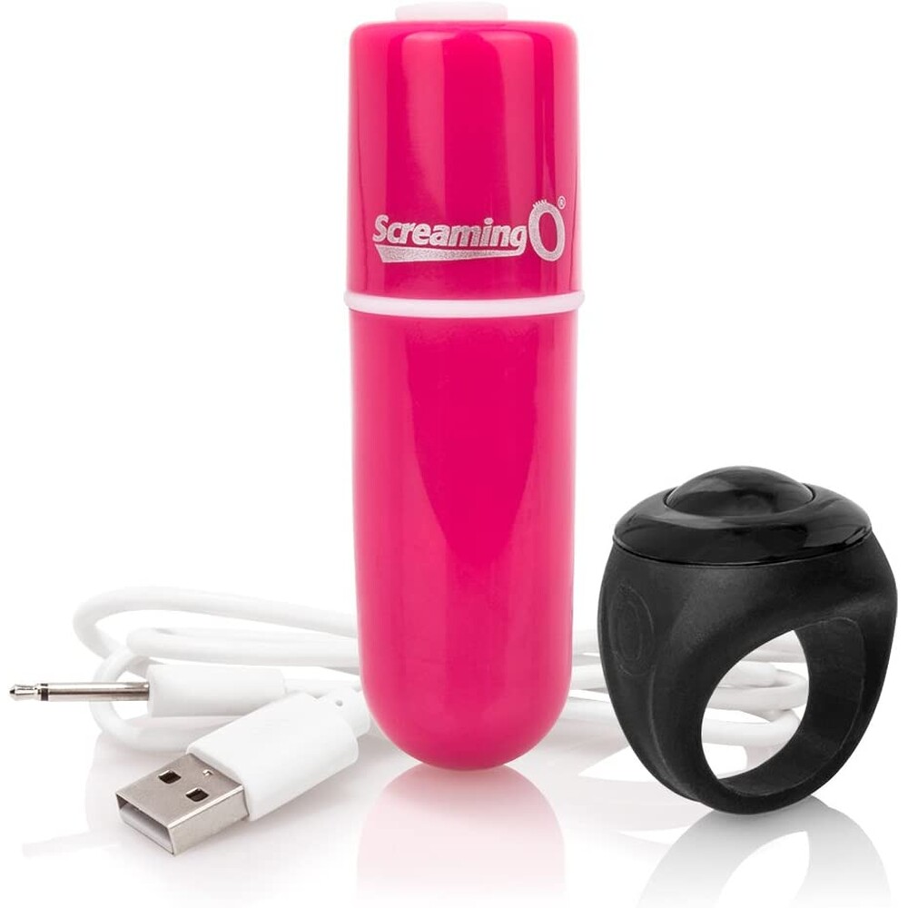 Screaming O Charged Vooom Pink Remote Control Bullet Vibe Mini Vibrators