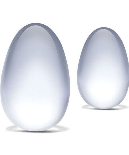 Glass Yoni Eggs 2 Piece Set Orgasm Balls