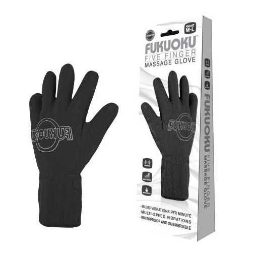 Fukuoku Vibrating Five Finger Massage Glove  Left Hand Finger Vibrators