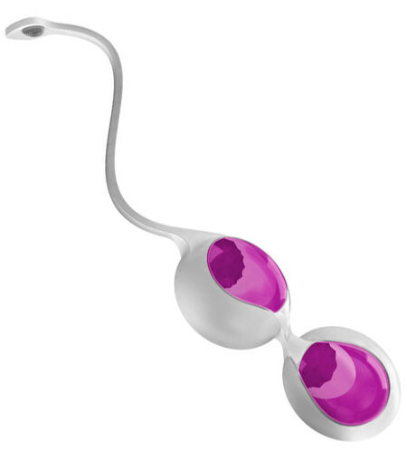 Ovo L1 Silicone Love Balls Waterproof White And Light Violet Orgasm Balls