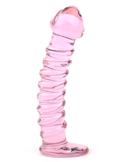 Textured Pink Glass Dildo Glass