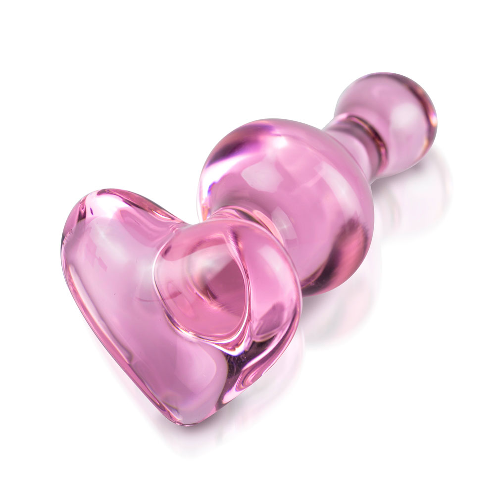 Icicles No.75 Pink Heart Glass Butt Plug Jewel Butt Plugs