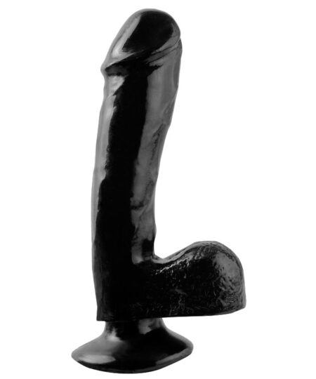 Basix Dong Suction Cup 7.5 Inch Black Realistic Dildos
