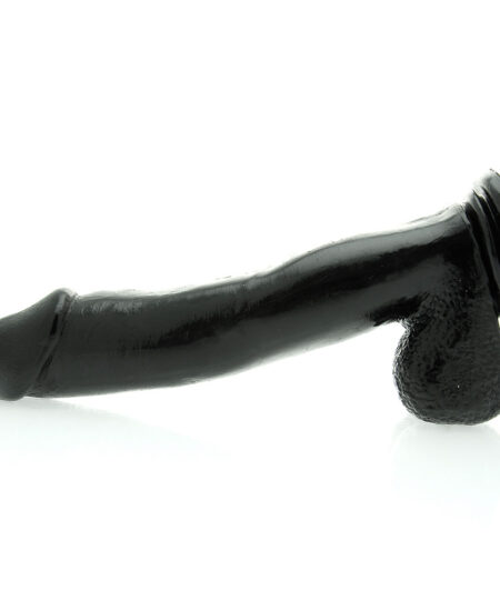 Basix 12 Inch Dong With Suction Cup Black Realistic Dildos