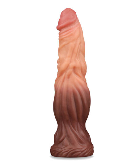 Lovetoy 9.5 Inch Dual Layered Silicone Cock Flesh Brown Other Dildos