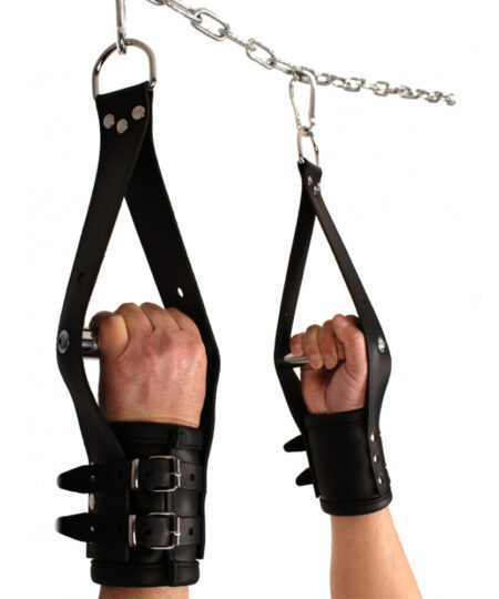 Deluxe Leather Suspension Handcuffs Restraints