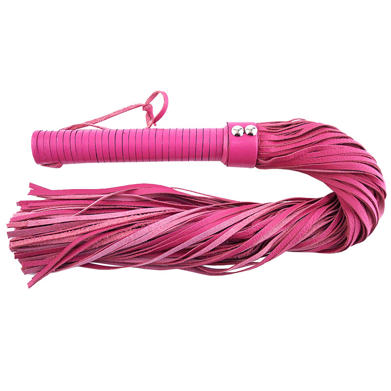 Rouge Garments Large Pink Leather Flogger Whips
