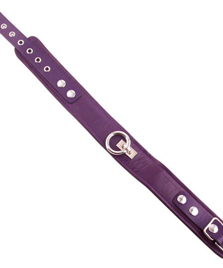 Rouge Garments Plain Purple Leather Collar Collars
