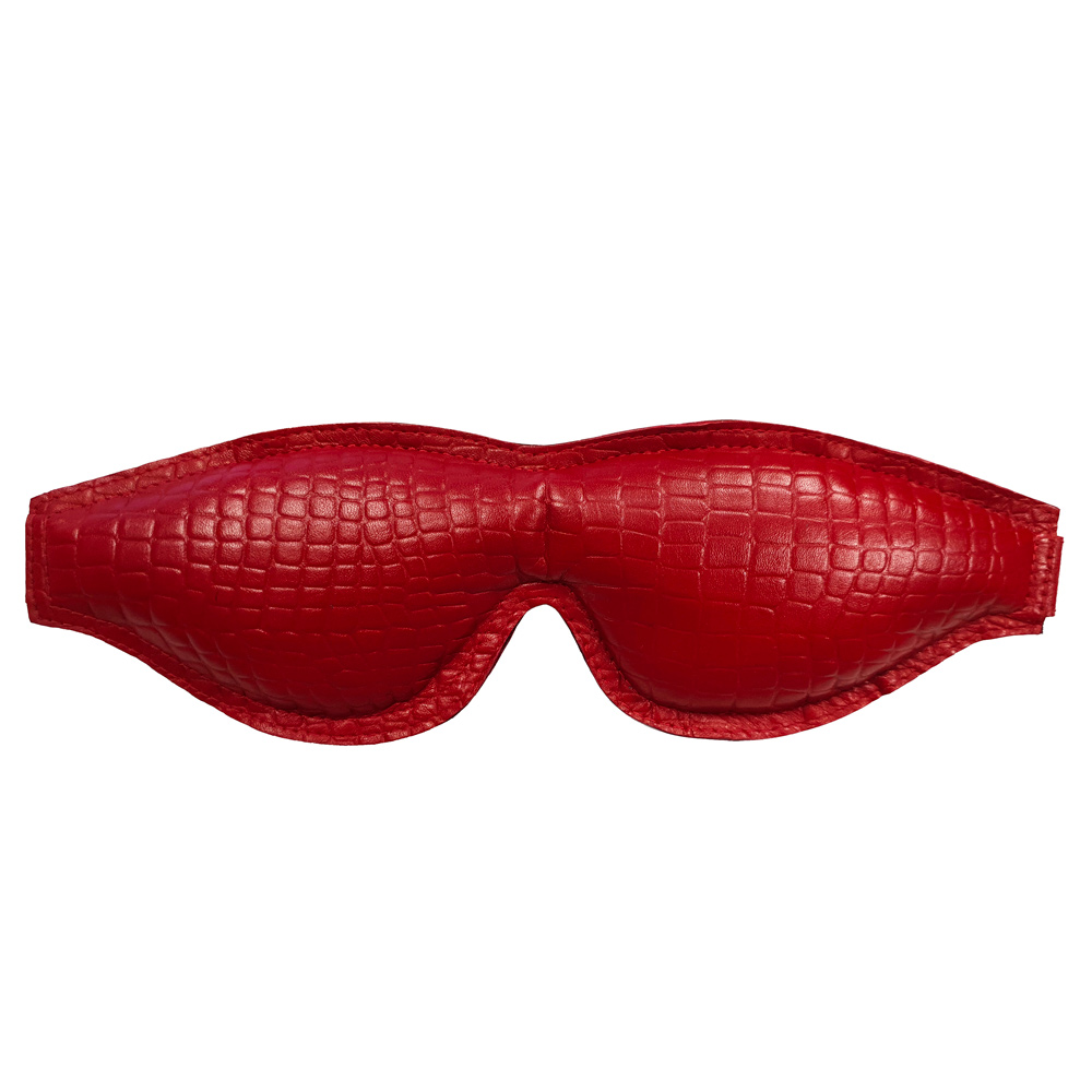 Rouge Garments Leather Croc Print Padded Blindfold Masks