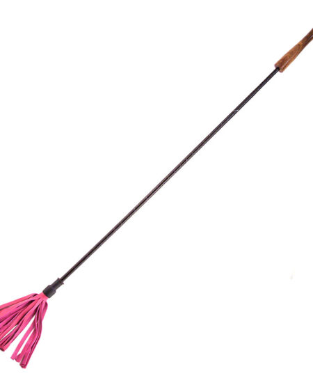 Rouge Garments Riding Crop With Wooden Handle Pink Whips