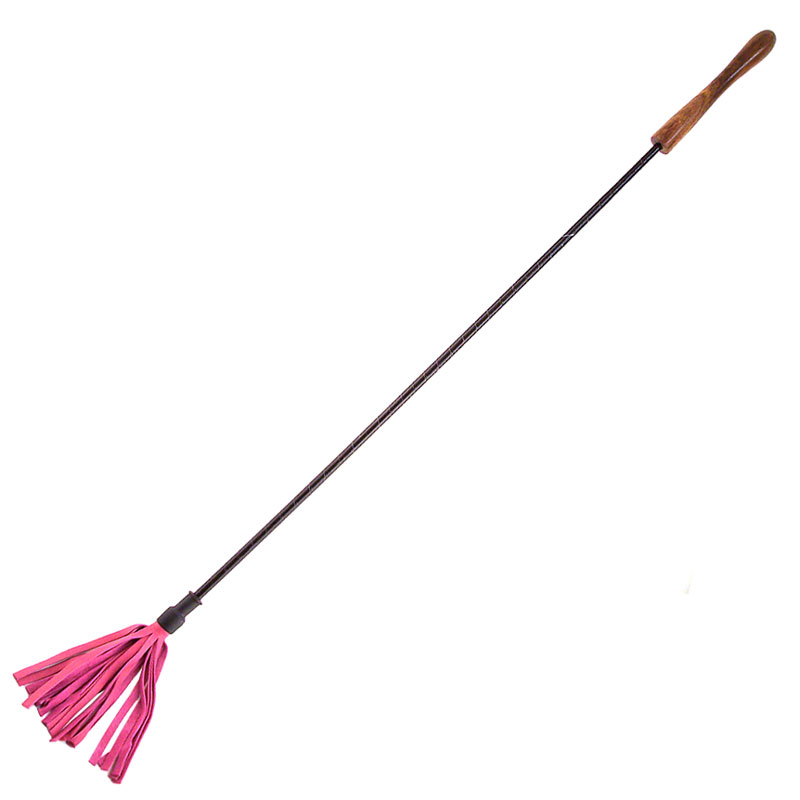 Rouge Garments Riding Crop With Wooden Handle Pink Whips