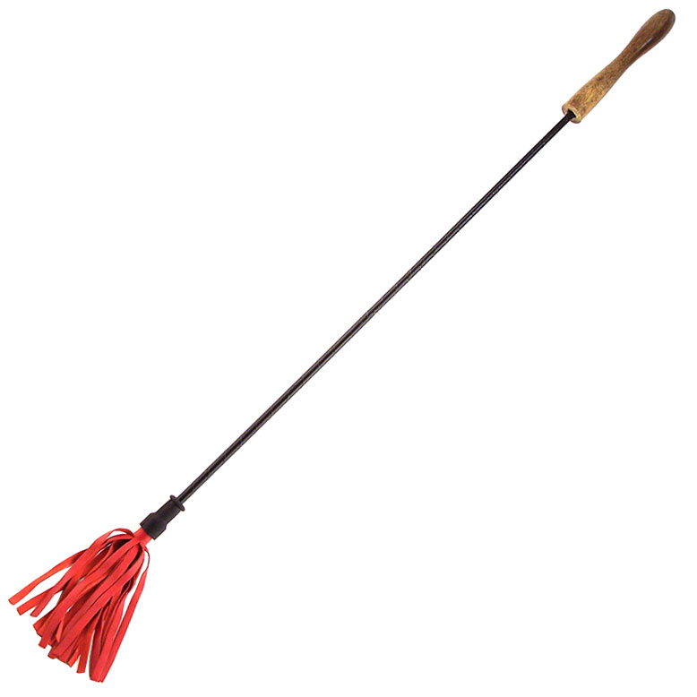 Rouge Garments Riding Crop With Wooden Handle Red Whips