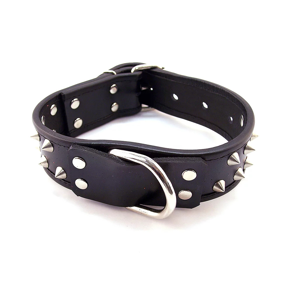 Rouge Garments Black Leather Studded Collar Collars