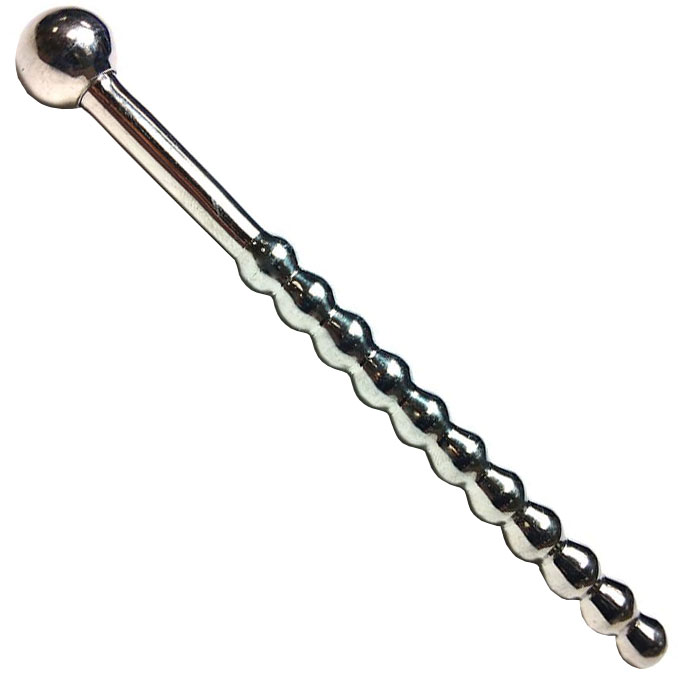 Rouge Stainless Steel Beaded Urethral Sound Cock and Ball Bondage