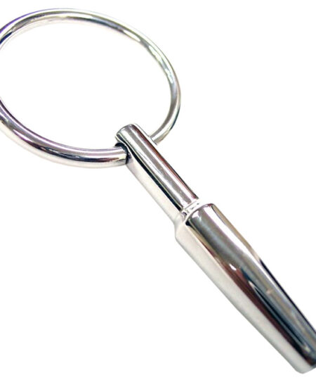 Rouge Stainless Steel Urethral Probe With Ring Cock and Ball Bondage