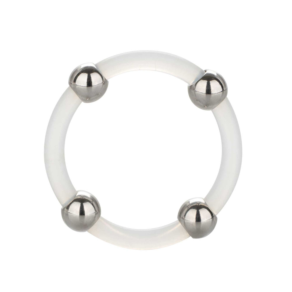 Steel Beaded Silicone Cock Ring XL Love Rings