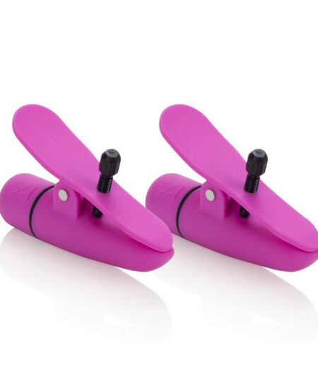 Nipplettes Vibrating Pink Nipple Clamps Adjustable Nipple Vibrators