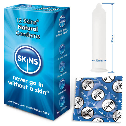 Skins Condoms Natural 12 Pack Natural and Regular