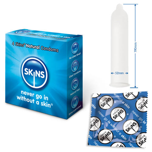 Skins Condoms Natural 4 Pack Natural and Regular