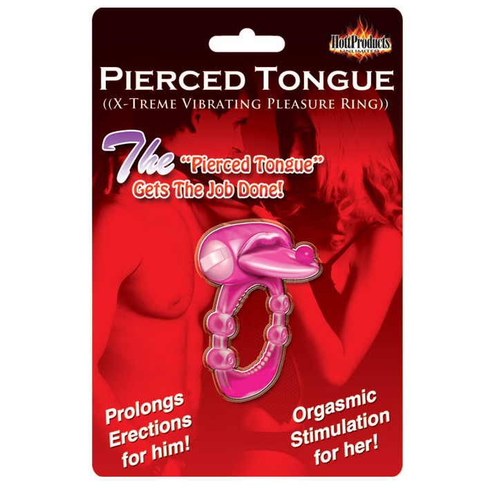 Pierced Tongue Vibrating Silicone Cock Ring Love Ring Vibrators