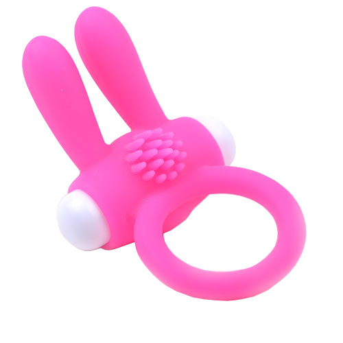 Cockring With Rabbit Ears Pink Love Ring Vibrators