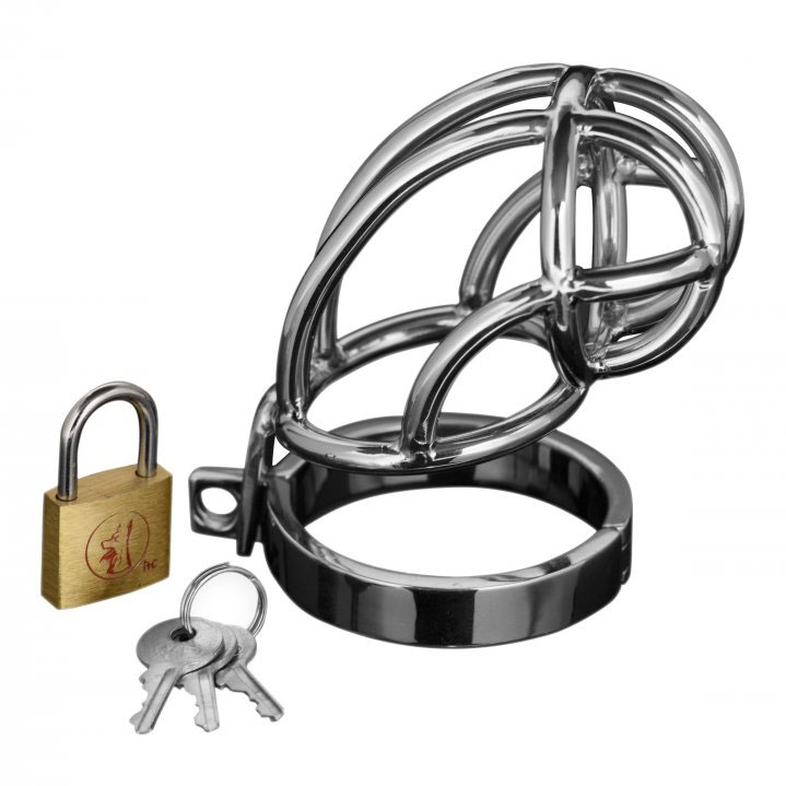 Captus Stainless Steel Locking Chastity Cage Male Chastity