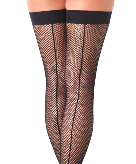 Black Fishnet Stockings With Seem Stockings